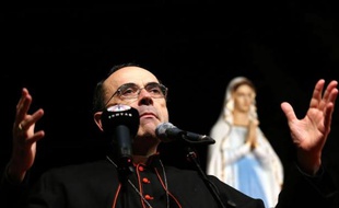 Philippe Barbarin, l'archevêque de Lyon, à Erbil en Irak, le 6 décembre 2014