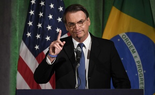 Jair Bolsonaro à la chambre de commerce de Washington, le 18 mars 2019.