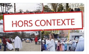 Les photos qui prétendent (à tort) montrer un hôpital en Italie.