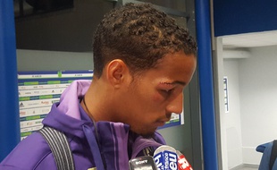 Huit points de suture : l'arcade sourcilière du Toulousain Christopher Jullien a pris cher lors du match de barrage aller entre Ajaccio et Toulouse.