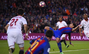 Luis Suarez a marqué un joli lors de la large victoire de Barcelone contre le FC Séville (3-0), le 5 avril 2017.