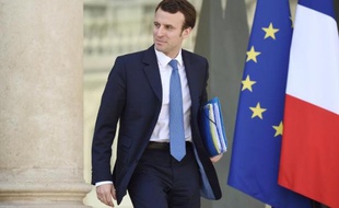 Le ministre de l'Economie Emmanuel Macron à l'Elysee le 15 avril 2015