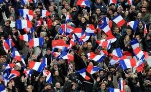 Des supporters français lors du match entre la France et l'Ecosse le 2 février 2015.