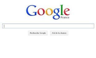 Capture d'écran de l'interface de recherche de Google France.