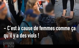 Capture d'écran d'une vidéo de «Dossier Tabou» sur le harcèlement sexuel.