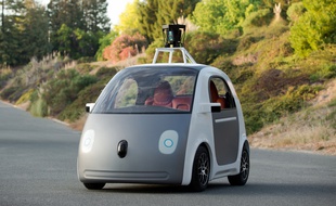 Un prototype de voiture autonome de Google, présenté le 27 mai 2014.