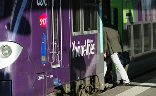 Un TER Rhne-Alpes la gare de Perrache de Lyon, le 23 mars 2011, CYRIL VILLEMAIN/20 MINUTES