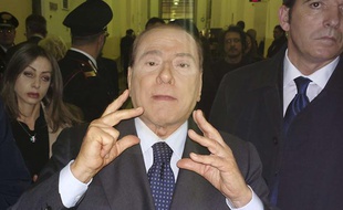 Silvio Berlusconi, le 1er mars 2013, au tribunal de Milan.