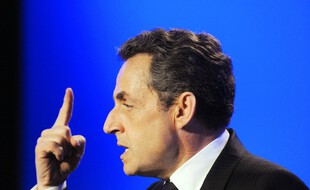 Les Sables d'Olonne, le 4 mai 2012. Nicolas Sarkozy lors d'un meeting de campagne pour la présidentielle de 2012.