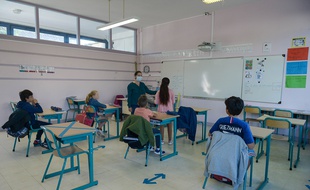 Journée de classe dans une école primaire de Mantes-la-Jolie, le 19 mai 2020.