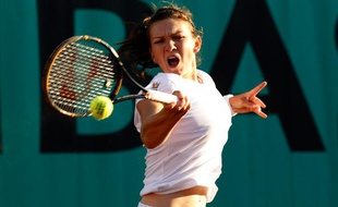 La joueuse de tennis roumaine, Simona Halep, lors de son premier tour à Roland-Garros, le 24 mai 2010.