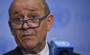 Jean-Yves Le Drian le 29 mars à New York à la tribune des Nations Unies.
