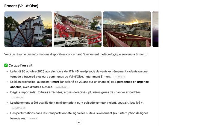Les premières réponses de ChatGPT Atlas sont celles d'une classique intelligence artificielle.