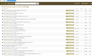 Capture d'écran du site KickAss Torrents.