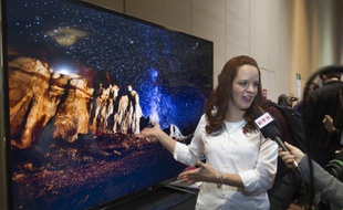 Un téléviseur 4K de 84 pouces de LG.
