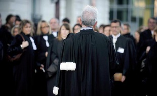 Rassemblement d'avocats pour protester contre le projet de réforme, le 27 octobre 2014 à Nantes
