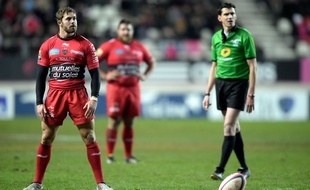 L'arrière de Toulon Leigh Halfpenny lors du match entre Toulon et le Stade Français le 28 décembre 2014.
