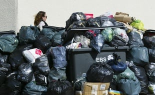 Illustration de poubelles. LYon, le 26 mars 2012. CYRIL VILLEMAIN/20 MINUTES