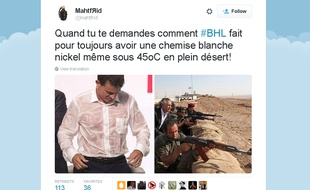 L'un des détournements des photos de BHL au Kurdistan irakien qui circulent sur Twitter depuis le 31 août 2015.