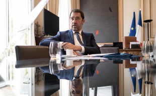 Christophe Castaner, ministre de l'Interieur dans son bureau Place Beauvau au Ministere de l'intérieur.