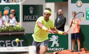 Rafael Nadal lors du deuxième tour de Roland-Garros 2019, contre l'Allemand Yannick Maden.