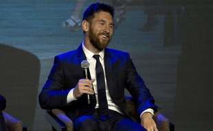 Lionel Messi lors d'une intervention publique à Shanghai, le 1er juin 2017.