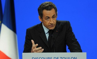 Nicolas Sarkozy lors du discours de Toulon, le 25 septembre 2008