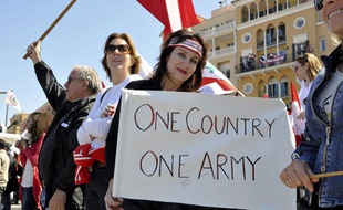 Une manifestation anti-Hezbollah, le 13 mars 2011 à Beyrouth.