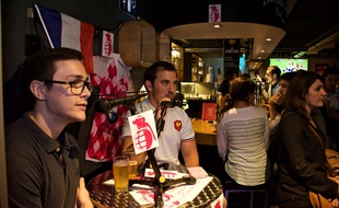Samedi soir, lors du premier match de l'équipe de France contre l'Italie à l'occasion de la Coupe du monde.