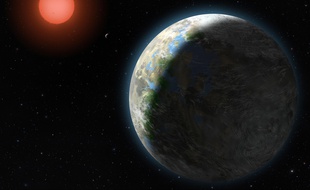 Vue d'artiste d'une exoplanète découverte à 20 années-lumière de la Terre.