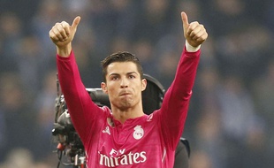 Cristiano Ronaldo après le match entre Schalke 04 et le Real Madrid le 18 février 2015.