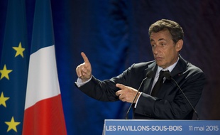 Nicolas Sarkozy, le 11 mai 2015, aux Pavillons-sous-Bois.