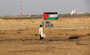 Un manifestant à la frontière avec Israël, sur le bande de Gaza. (archives)