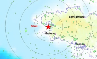 L'épicentre a été localisé près de la presqu'île de Crozon.