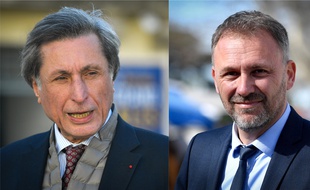 Patrick de Carolis (G), candidat centriste, et Nicolas Koukas (D), candidat d'une union de la gauche.