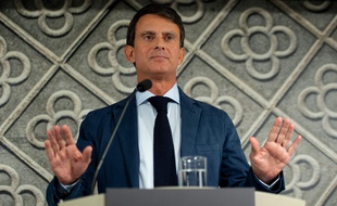Manuel Valls lors de l'annonce de sa candidature à Barcelone, le 26 septembre 2018.