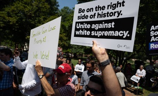 Un rassemblement à Washington, aux Etats-Unis, après la fusillade d'El Paso, le 6 août 2019.