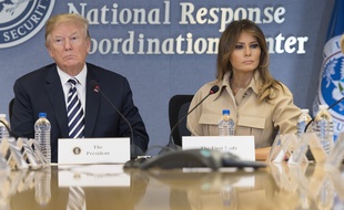 Donald et Melania Trump ont participé à une réunion à l'agence fédérale des situations d'urgence, le 6 juin 2018.