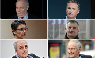 Les six candidats à la présidentielle recalés du débat de TF1 le 20 mars 2017.
