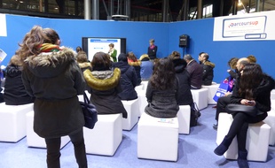 Une conférence sur Parcoursup au salon le Salon Postbac de la Villette, le 12/01/2018.