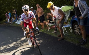 Joaquim Rodriguez, porteur du maillot à pois, lors de la 11e étape du Tour de France, le 16 juillet 2014.