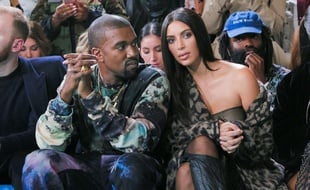 Kanye West et Kim Kardashian à la Fashion Week de Paris, le 29 septembre 2016.