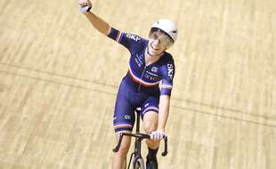 Benjamin Thomas a remporté le titre mondial de la course aux points aux Mondiaux de Roubaix, le 22 octobre 2021.