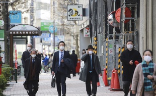 Une rue de Tokyo le 10 février 2021.