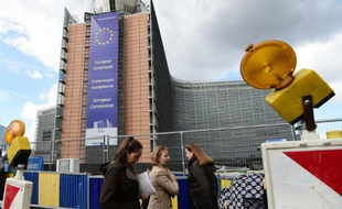 Le "Berlaymont", édifice cruciforme datant des années 1960, siège de la Commission européenne, le 25 septembre 2015 à Bruxelles