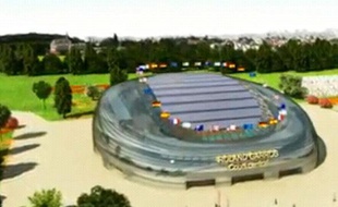 Capture d'écran d'une vidéo qui présente le projet de Roland-Garros de Gonesse, le 8 octobre 2010.