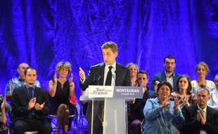 Nicolas Sarkozy lors d'un meeting à Montauban le 05 octobre 2016