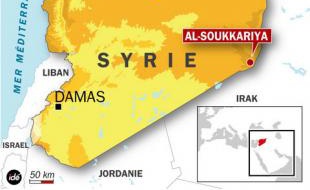 Carte de situation de l'attaque américaine d'un village syrien, le 26 octobre 2008.