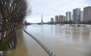 Paris, le 23 janvier 2018 - Crue de la Seine à Paris.