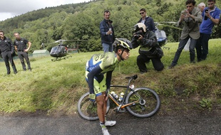 Alberto Contador sur le Tour de France le 14 juillet 2014.